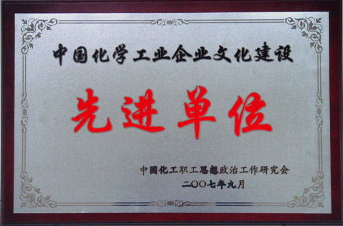 中国化学工业九游官方端入口建设先进单位